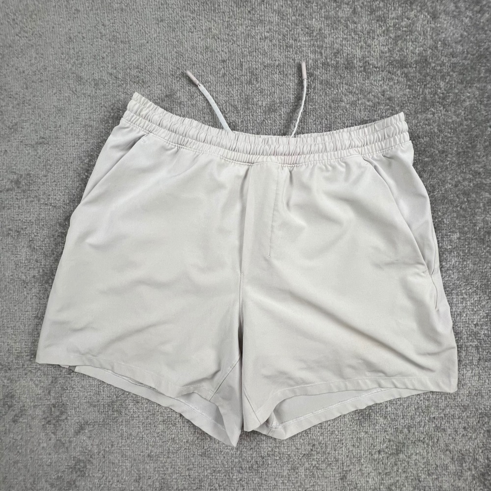 Lululemon Mens Pace Breaker Lined Shorts 5" Inseam White M7AW8S Gym Lift Running
